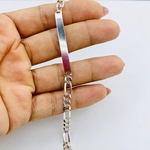 925 Sterling silver ID women boy girl bracelet 7”